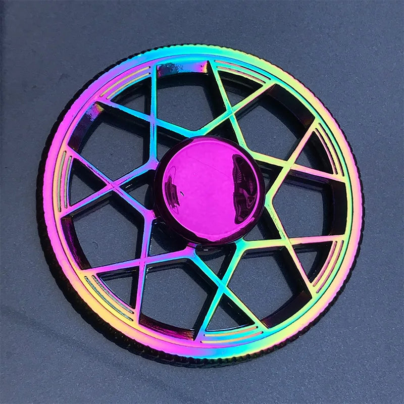Rainbow Metal Fidget Spinners – Stainless Steel Bearing High-Speed Toy