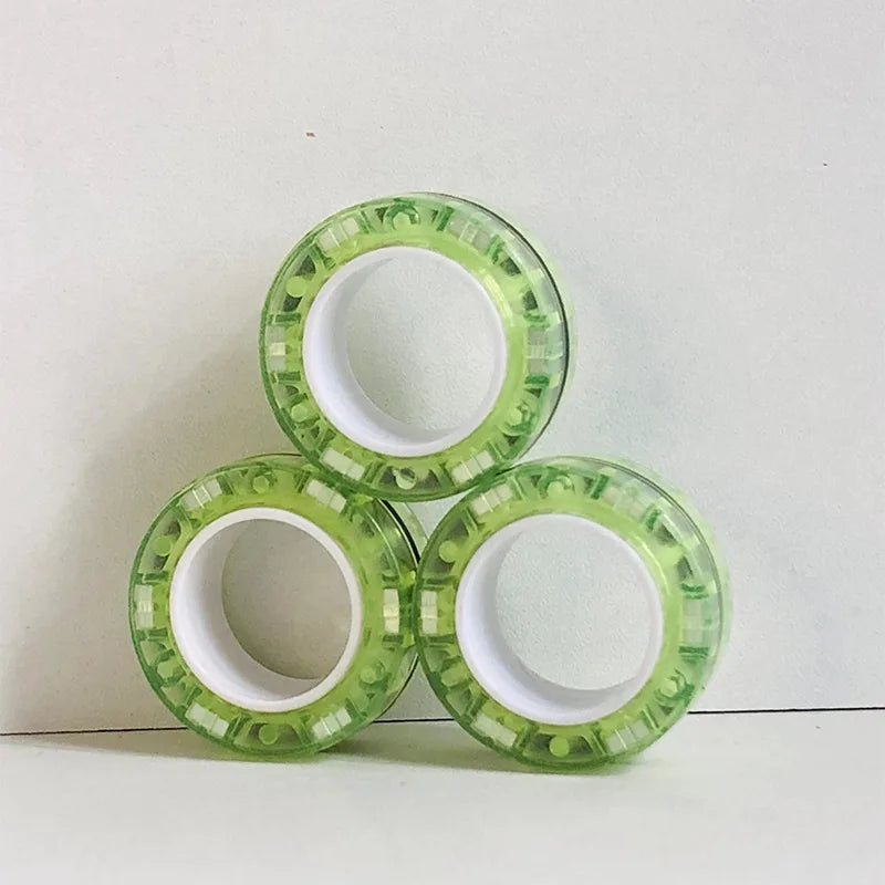 3pcs Magnetic Rings Fidget Spinner Set – Stress Relief Finger Toy for Kids & Adults