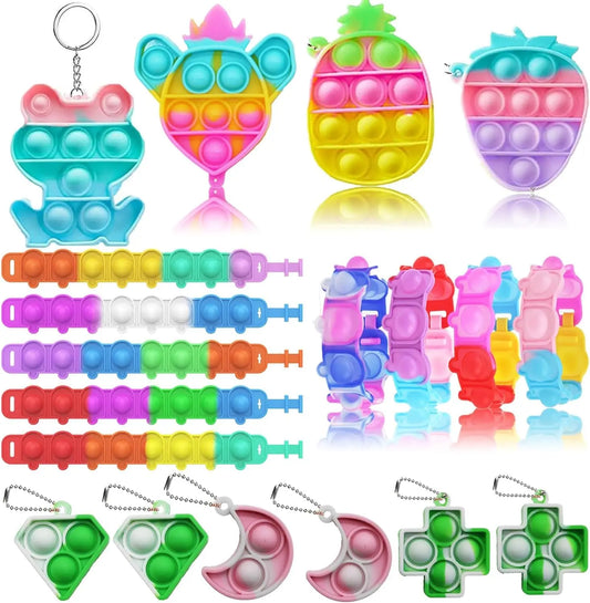 120PCS / 60PCS Party Favor Toy Set – Fidgets, Keychains & Fun Prizes for Kids