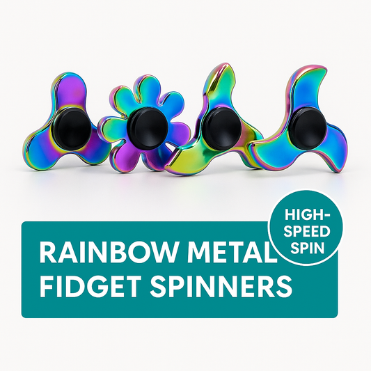 Rainbow Metal Fidget Spinners – Stainless Steel Bearing High-Speed Toy