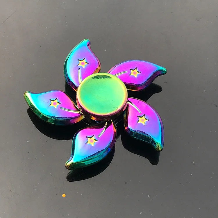 Rainbow Metal Fidget Spinners – Stainless Steel Bearing High-Speed Toy