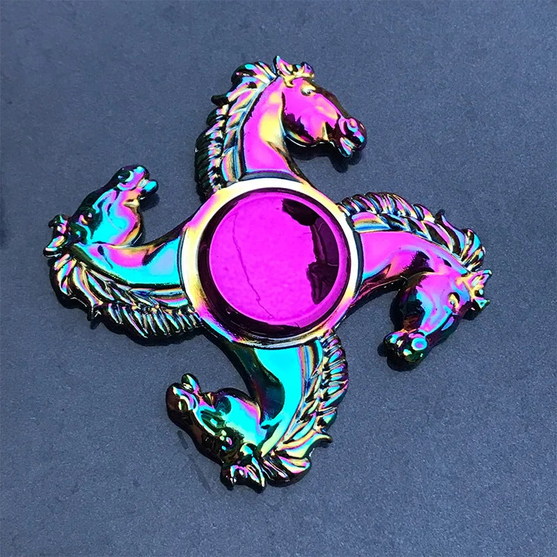 Rainbow Metal Fidget Spinners – Stainless Steel Bearing High-Speed Toy