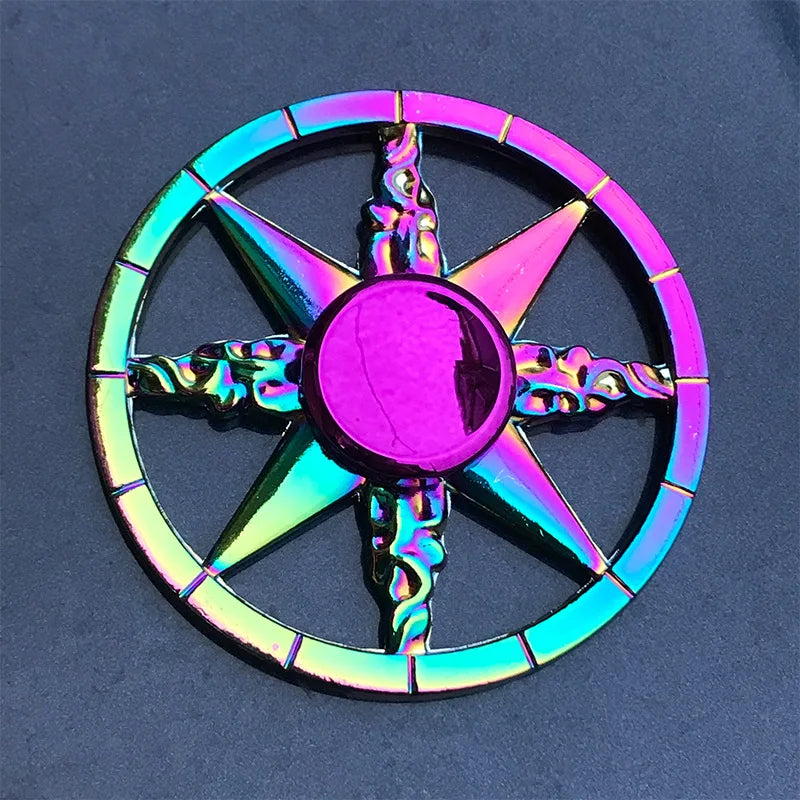 Rainbow Metal Fidget Spinners – Stainless Steel Bearing High-Speed Toy
