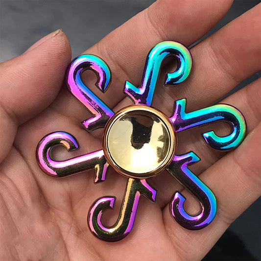 Rainbow Metal Fidget Spinners – Stainless Steel Bearing High-Speed Toy