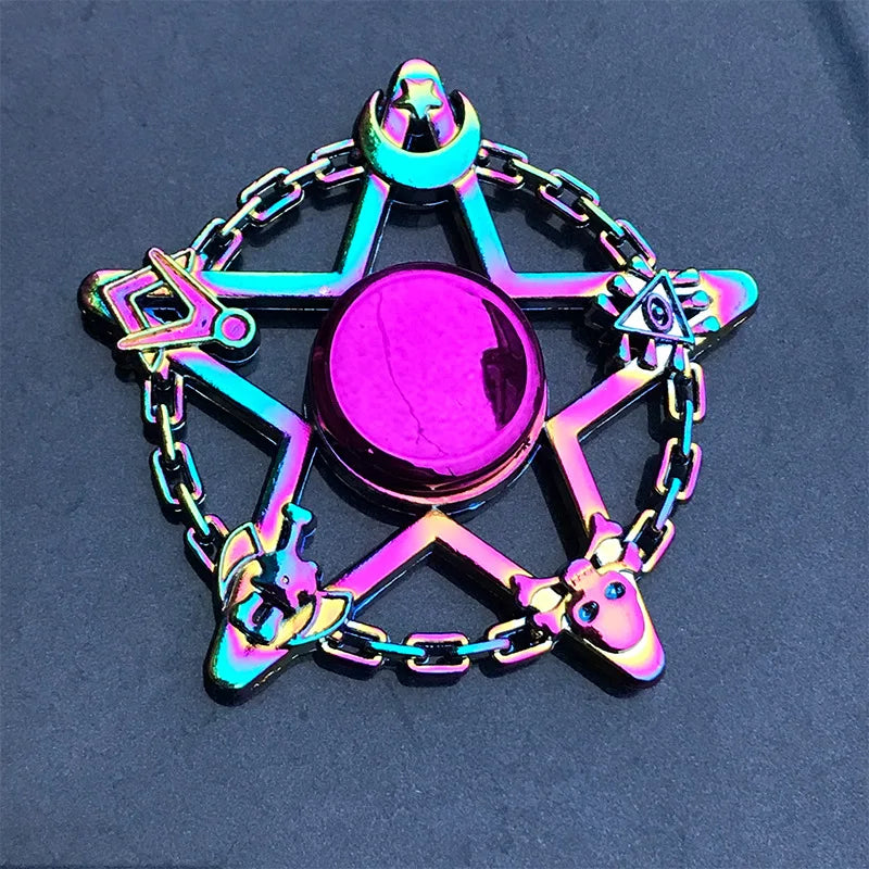 Rainbow Metal Fidget Spinners – Stainless Steel Bearing High-Speed Toy