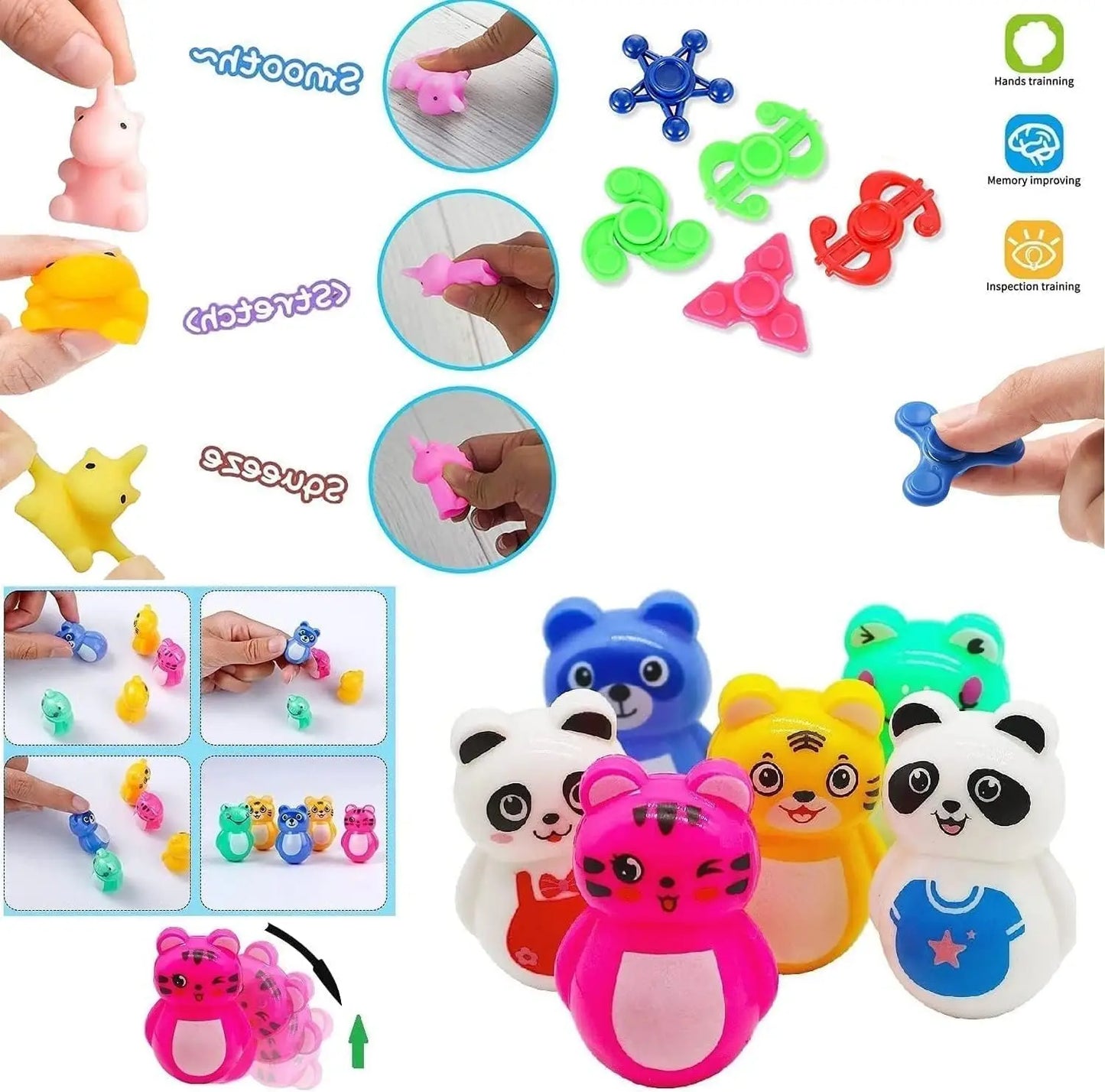 120PCS / 60PCS Party Favor Toy Set – Fidgets, Keychains & Fun Prizes for Kids